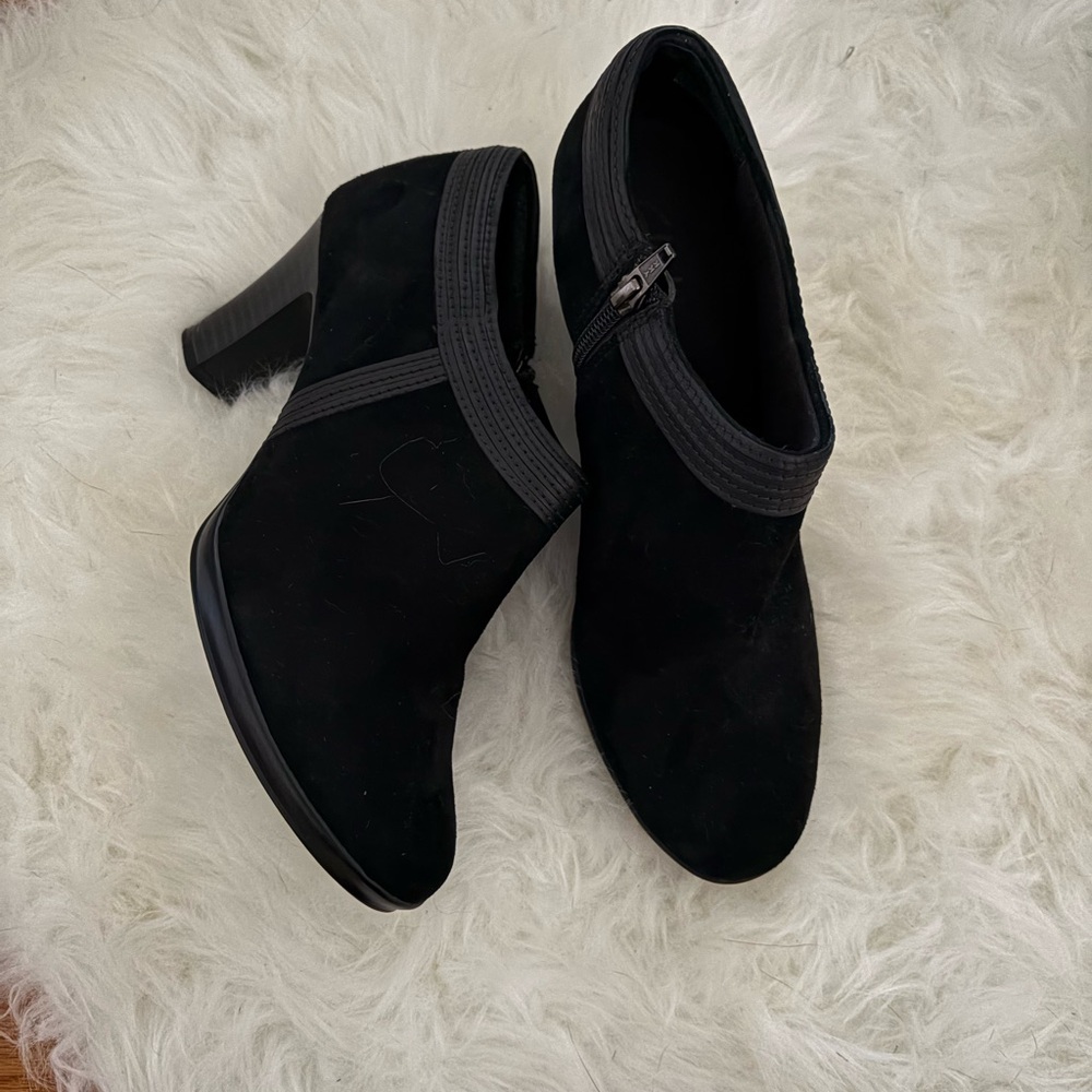 Clarks Black Heeled Ankle Boots